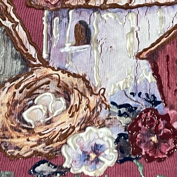 Vintage 80s Fairy House Ugly Sweater 1980s Crewneck Pullover Sweatshirt - Picture 4 of 5